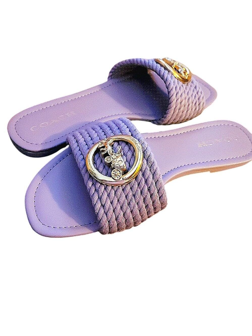COACH JOLIE SLIP ON SANDALS IN SOFT LILAC SIZE 10 - Picture 6 of 7